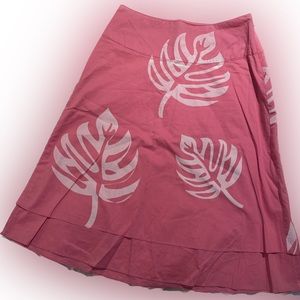 Women’s Aline knee length cotton skirt w graphic floral design